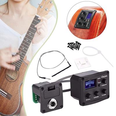 Ukulele Piezo Pickup with Preamp Easy Assembly Pre Wired 3 Band EQ Equalizer LCD Professional Musical Instrument Accessories
