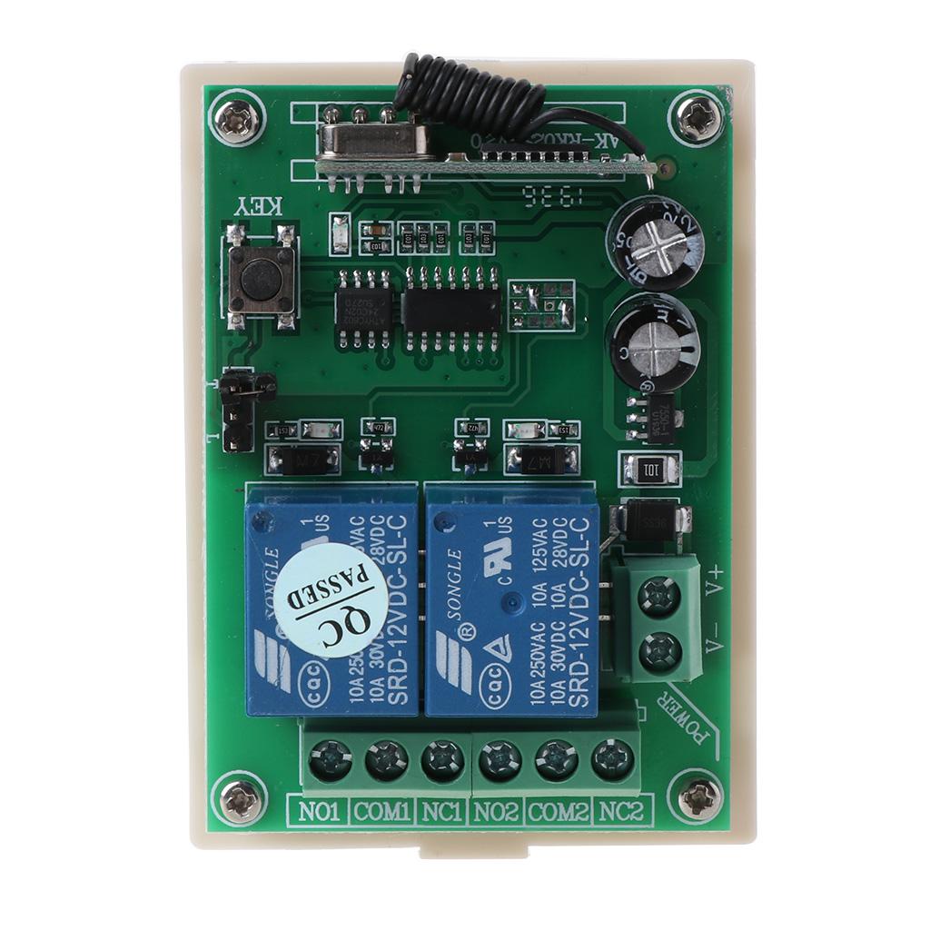 Multi-purpose 2 Channel Relay Wireless Remote Control Switch 2PCS Two Keys Remote Controller Receiver for Garage Door