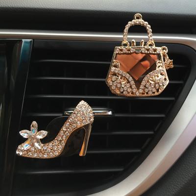 Creative Car Vent Clip Purse Car Air Freshener Auto Outlet Perfume Clip Car Scent Diffuser Bling Crystal for Women Girls Gifts