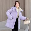 New hooded down cotton-padded clothing women's autumn and winter thickened warm bread clothing medium and long cotton-padded jacket winter jacket
