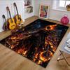 Flaming Skull Biker In Dark City Patterned Carpet, Non Slip Mat Suitable for Living Room and Bedroom Sofas