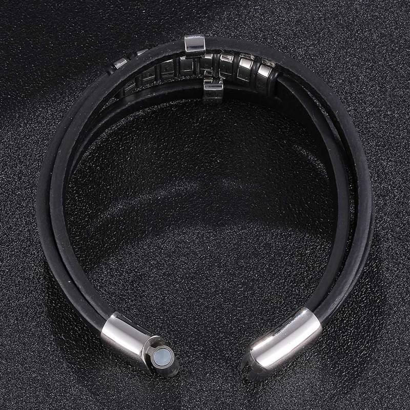 Trendy Charm Punk Rock Leather Bracelet Men Bangles Armband Jewelry Braided Rope Fashion Accessories