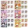 6/12 Pcs Large Cartoon Cat Full Body Make A Face Puzzle Stickers DIY Brain Game for Fridge Stationery Box Notebook Guitar Desk