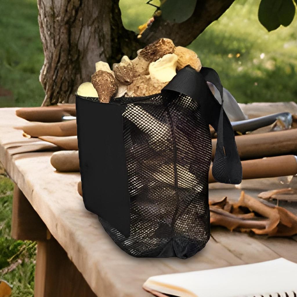 Mushroom Picking Bag Mesh Foraging Pouch with Adjustable Strap Portable Foldable Pouch for Collection Hunting Storage Garden