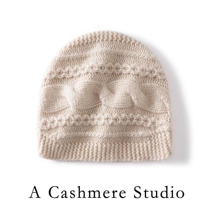 Autumn and Winter New Cashmere Hat Soft, Comfortable and Warm Knitted Wool Hat, Ear Protector, Headgear, Twisted and Thickened