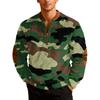 Men's Casual Camouflage Printed Semi-zipper Retro Long-sleeved Sports Sweatshirt