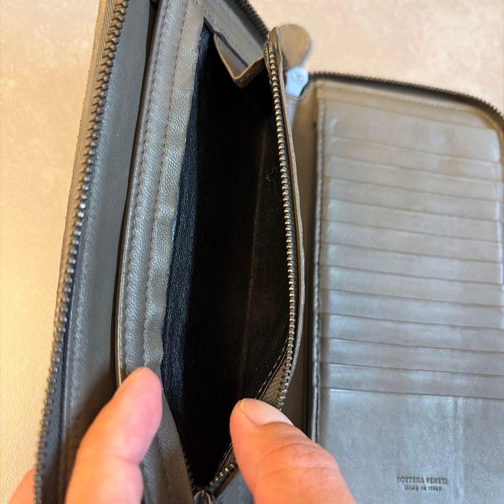 Used BOTTEGA VENETA Intrecciato Long Wallet Round Zipper