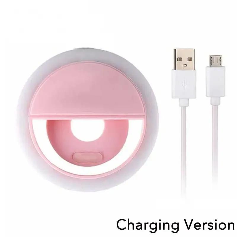 Mini LED Selfie Ring Light USB Rechargeable Portable Clip-On Lamp for Mobile Phone Live Stream Makeup Photography