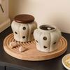Ceramic Garlic Keeper Creative Storage Holder for Restaurant Home Kitchen