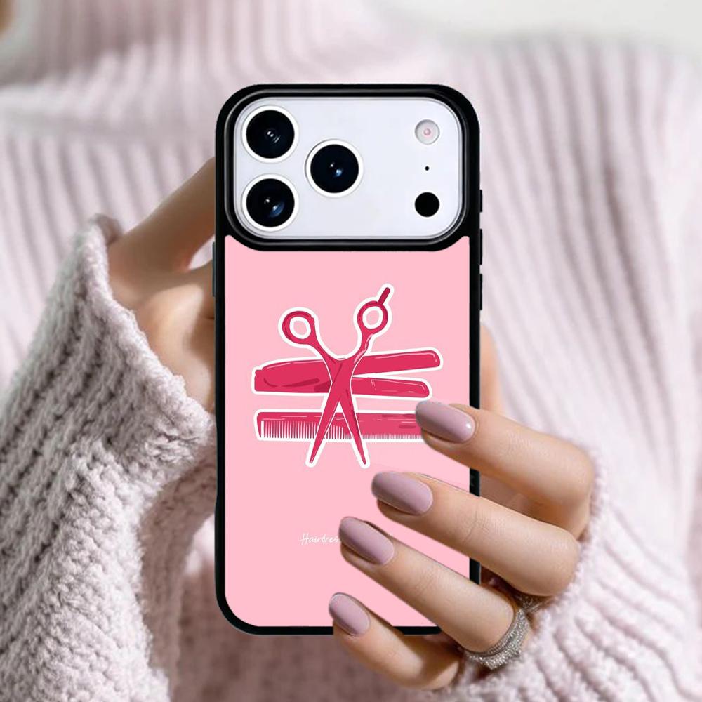 Hairdresser Comb Hair Salon soft Phone Case For Apple iPhone 17 Air 16E 15 14 Plus 13 12 11 Pro Max Mini Funda Cover