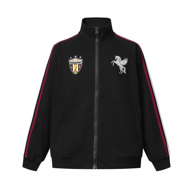 American Vintage Track Zip-Up Hoodie Embroidered Casual Sweatshirt Couple Style Teens