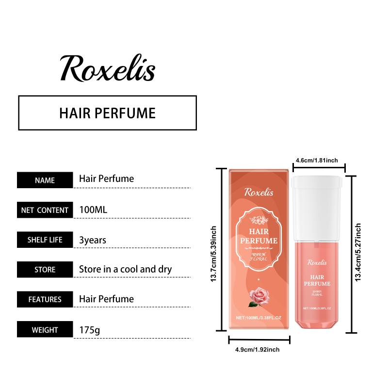 Deep Hydration Hair Perfume Spray for Women Rose Floral Scent Nourishes Hair Suitable for or Parties