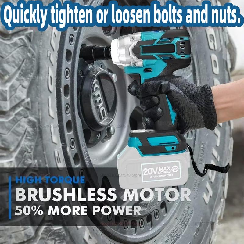 Wireless Cordless Electric Impact Wrench European Standard Brushless Hand Tool No Battery Heavy Duty Garage Workshop