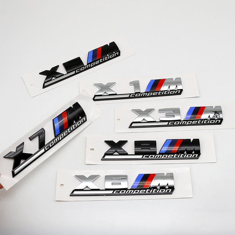FA6ABS Tricolor M mark Competition Car Trunk Badge Emblem Thunder Edition Sticker For BMW 7m 8x1m X2M X3M X4M X5M X6M X7M x 5