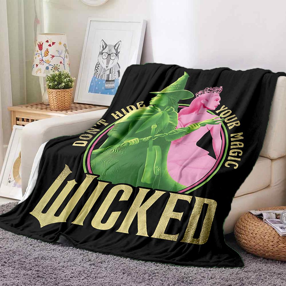 1Pc Magic Flannel Blanket, Soft And Comfortable, Casual Warm, Camping Travel, Christmas, Halloween Xmas Gift N14