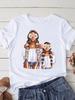 Cute Mom Womens ShortSleeved Printed Modal Shirt European Style Summer Fashion Personality Top for Women Modal fabric
