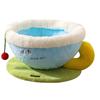 All-Season Semi-Closed Cat Bed: Warm Winter Nest with Cozy Coffee Cup Design