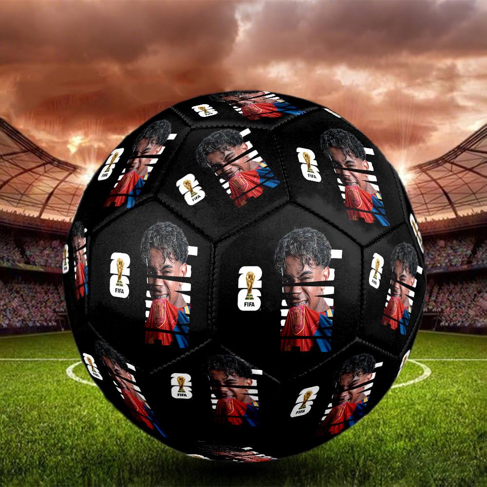 Yamal Size 5 Soccer Ball Machine-Stitched Indoor/Outdoor Universal Football Perfect Commemorative Gift for Soccer Lovers