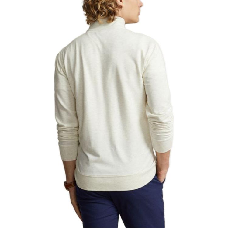 Polo Ralph Lauren FW23 Solid Loose Half High Neck Casual Sports Sweatshirt Men Sweatshirt White MNPOKNI16823300-101