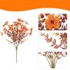 Fall Artificial Violet Flower UV Resistant Fake Silk Flower Home Halloween Harvest Festival Table Centerpiece Indoor Outdoor Faux Bloom Decoration