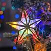 Glitter Shining Christmas Tree Topper Five-pointed Star Glowing Star Light  Home Decor