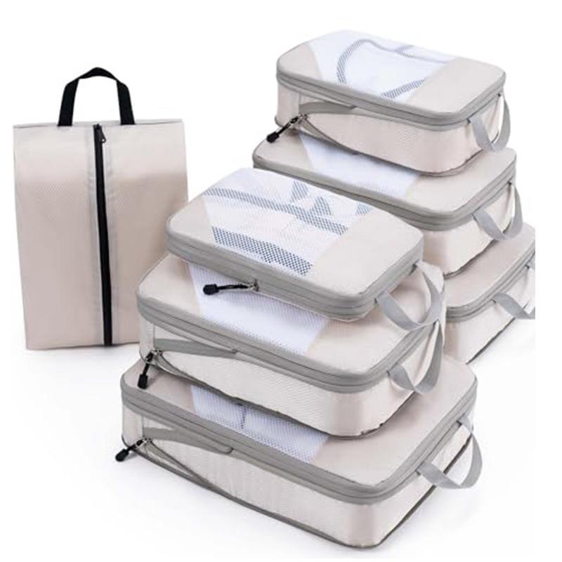 Travel Compression Storage Bag Set: 7-Piece Dustproof Organizer for Clothing & Suitcases