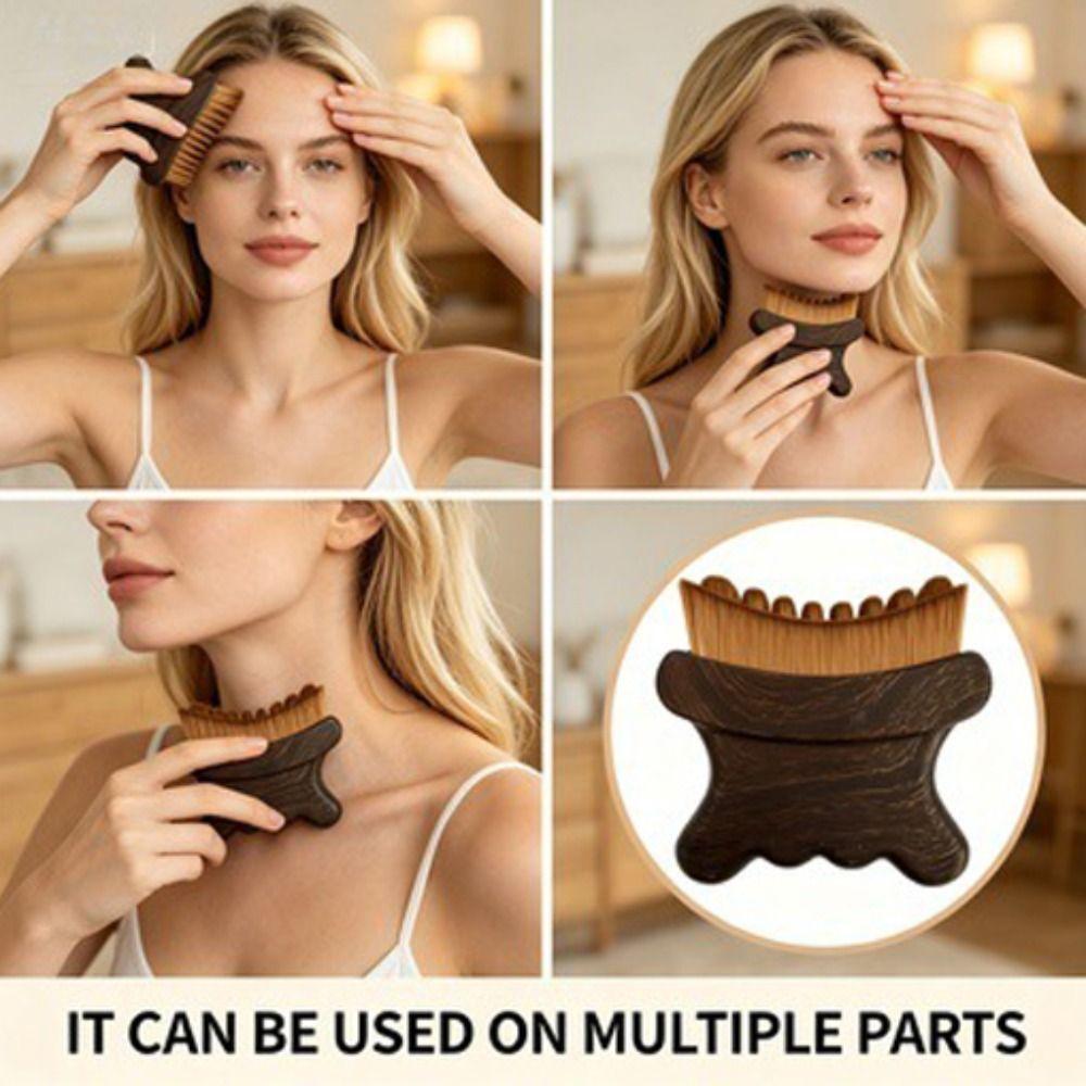 Ergonomic Shape Contour Massage Brush Soft Bristles Face Care Brush  Jawline Care
