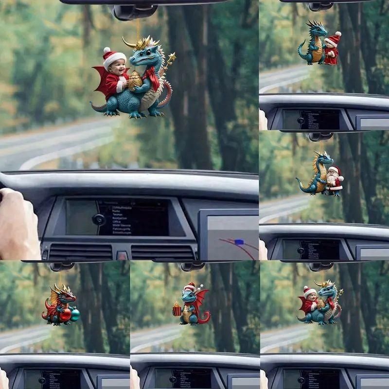 Festive Acrylic Christmas Dragon Ornaments Vibrant Car Decorations For Cheerful Spirit