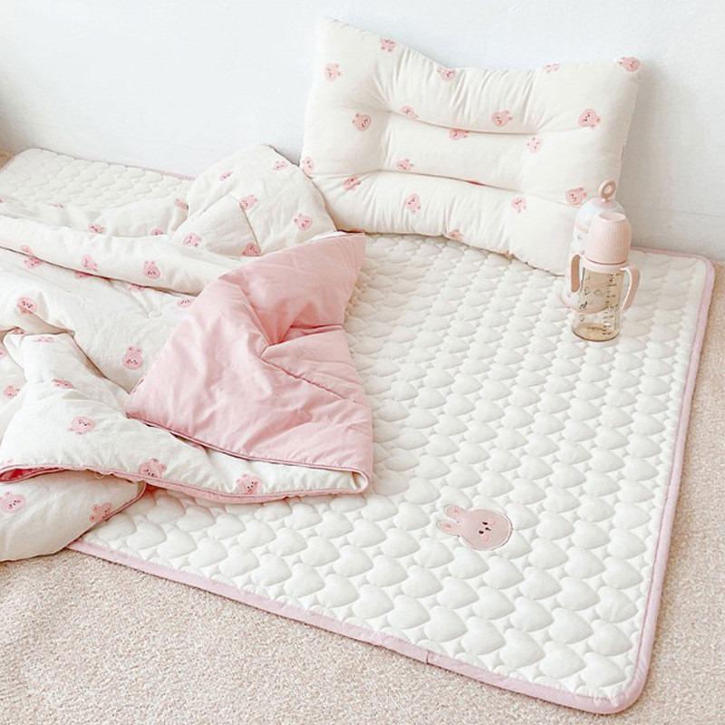 CPC Quilted Baby Changing Pad - Waterproof, Cute Bear & Rabbit Embroidery Pattern, Seat Cushion One Size