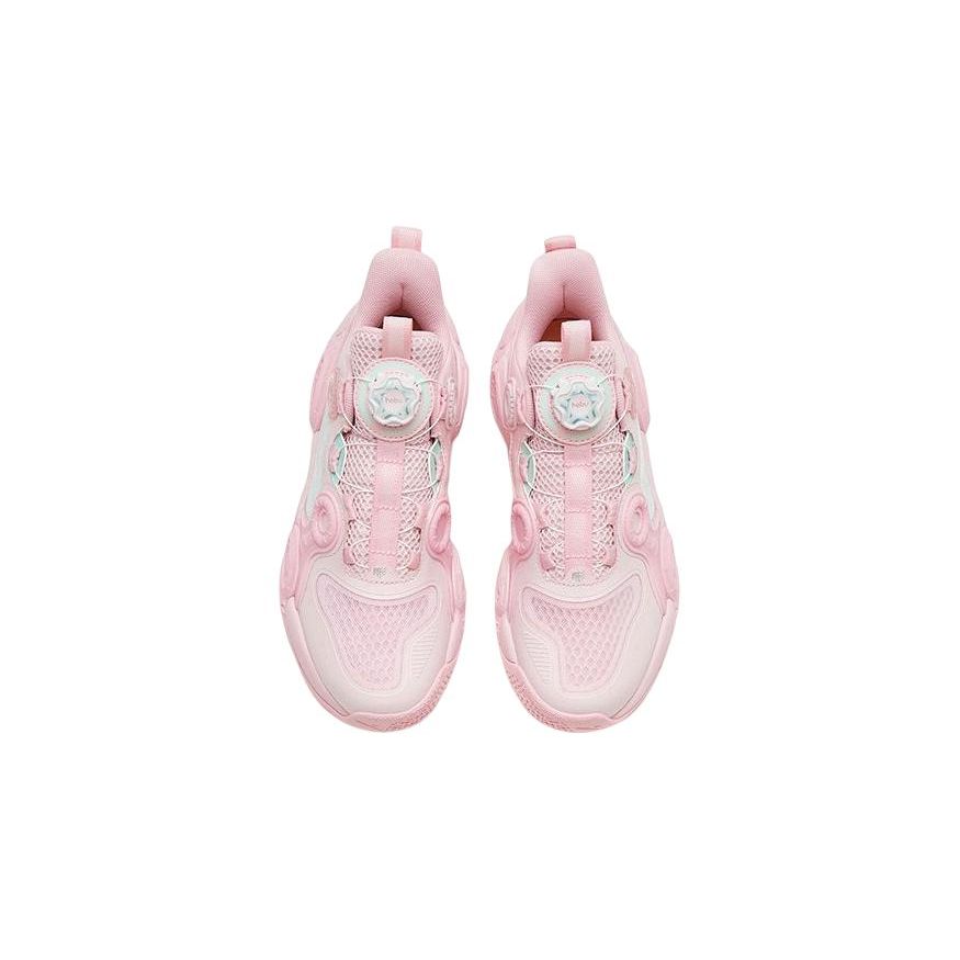 Anta Irregular 2 Sports Fashion Comfortable Non-Slip Wear-Resistant Mid-Top Kids Basketball Shoes Kids Basketball Shoes Pink Blue 322321102H-8