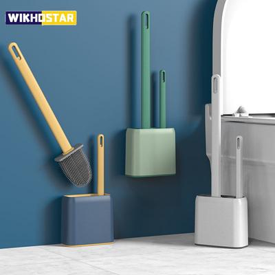 Scopino per WC traspirante 2 in 1 Scopino per WC in silicone con manico lungo Accessori per il bagno montati a parete