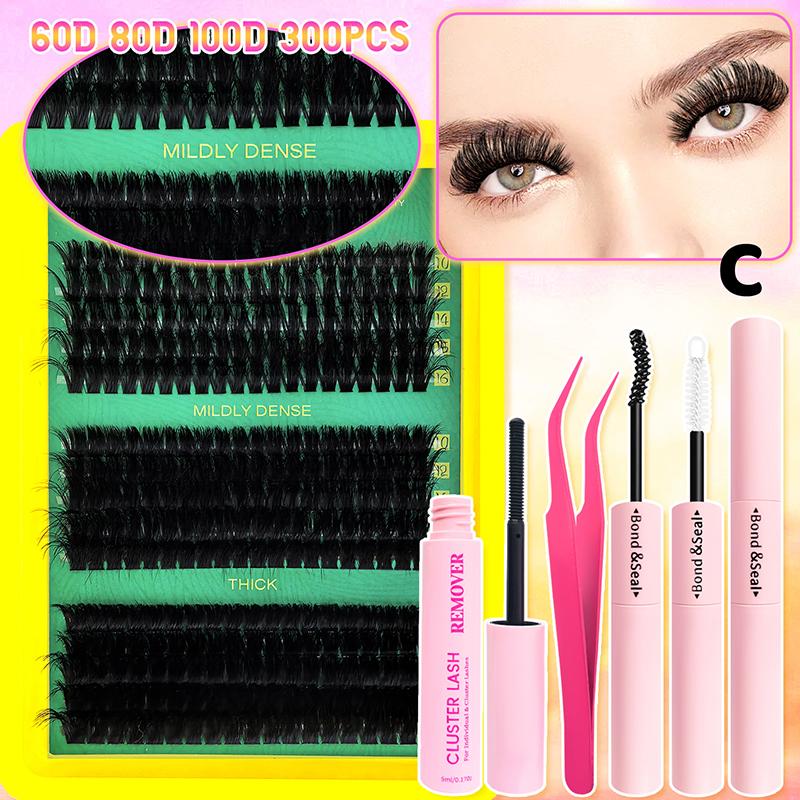 Cluster Lashes Kit Individual Lashes Volume Mixed Tray 3D Faux Mink Lashes Wispy Eyelash Extension Diy Makeup False Eyelashes