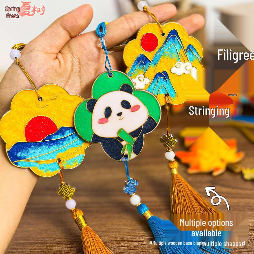 Jingtai Blue Cloisonné Enamel DIY Kit for Kids - Handmade Cultural Heritage Pendant Project