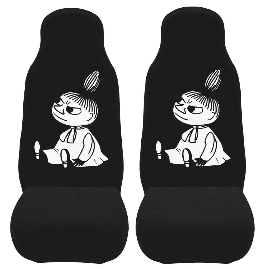 Moomin Car Seat Set of for Front Suitable for Light and Standard Full Coverage for the Driver and Passenger Seats Covers, 2, Seats, Cars, Back, Black,