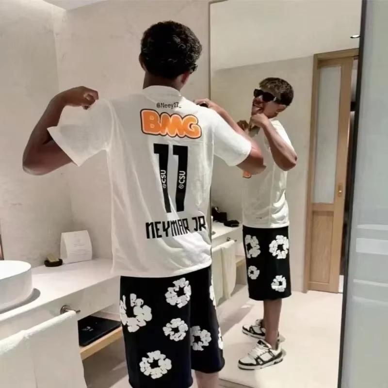 Vintage Santosi Family Football Jersey Kids 3D Printed T-shirt Junior Neymar Football Adult Short Sleeves Men Women Tee Top