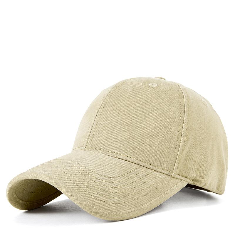 Spring and autumn large windproof baseball cap women's large head circumference large size washed hat medium men's wide brim cap