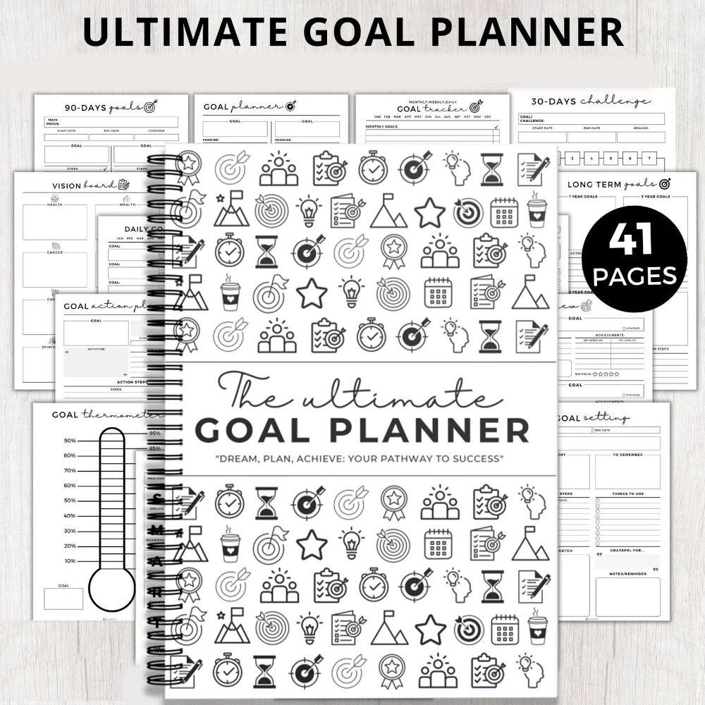 

Thicken Goal Planner Notebook Paper Journal Notepads New Coil Book Home білий
