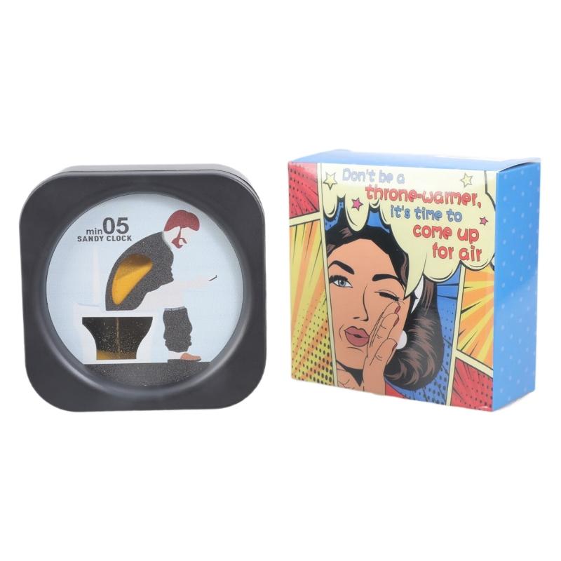 

Innovative 5 Minutes Toilet Shaped Sand Timer Bathroom Decoration Visual Reminder Time Management Tool Creative Design чёрный
