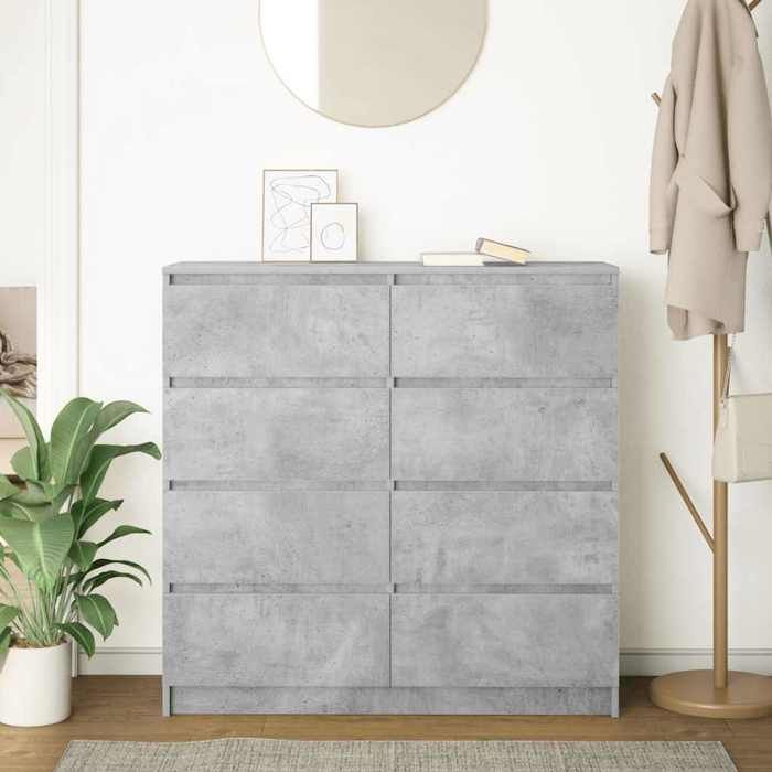VidaXL Buffet Concrete Grey 100x35x99 Cm Engineered Wood, Storage Cabinet, Entryway Furniture, Accent Furniture, Furniture of 3328492