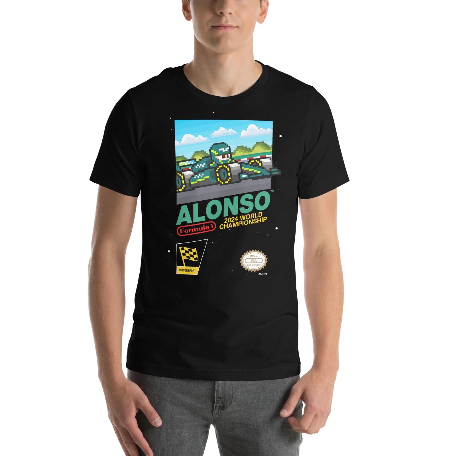Fernando Alonso Aston Martin 2024 Formula 1 F1 Hat Cap 8-bit T-Shirt L