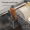 Stainless Steel Sink Drain Basket with Chopstick Holder