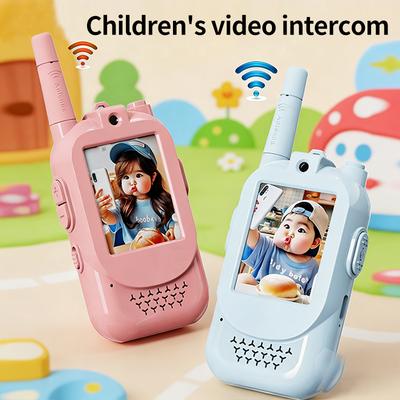 Children's Video Intercom Walkie Talkie Long-Distance Outdoor Toy Cute Kids Interaction Rechargeable Set 2PCS