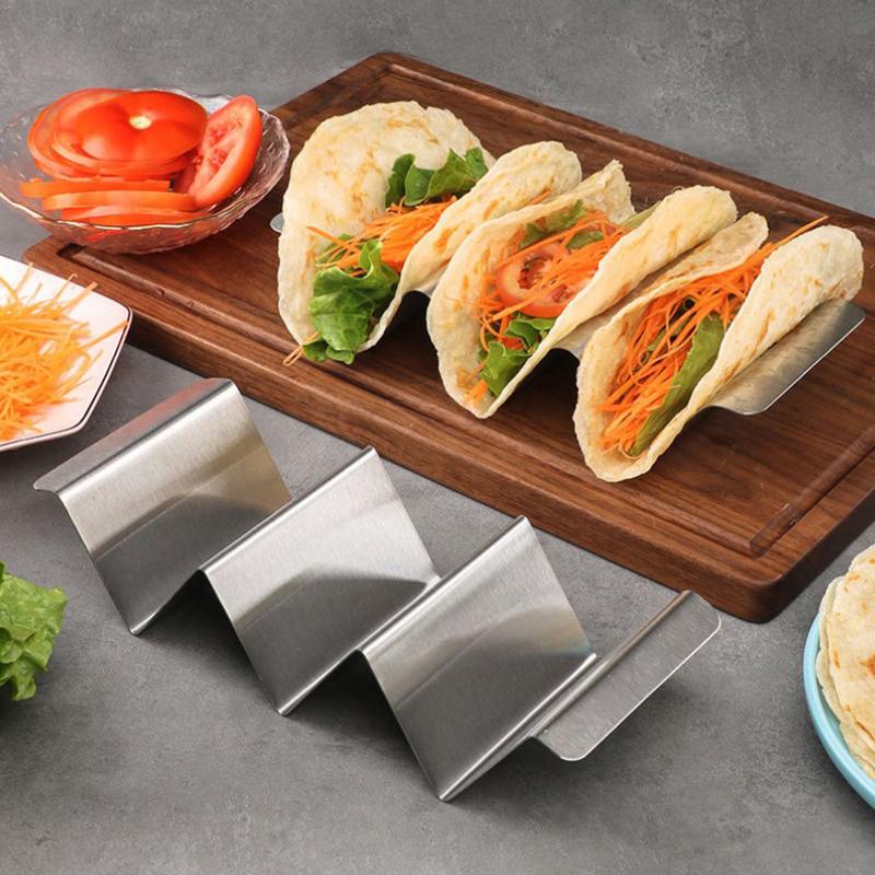 Stojan na tacos, stojan na palačinky, nerezové tortilly, tácy na tacos, stojan na tacos, stojan na mexické jídlo, kuchyňské náčiní
