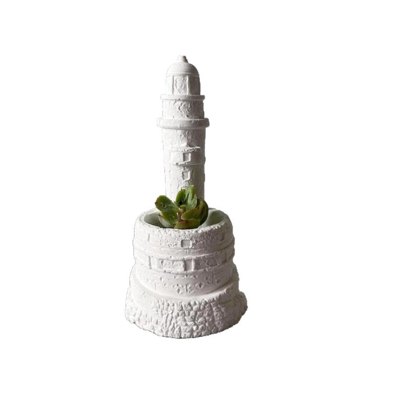 

Silicone Mould 3D Lighthouse Candle Cup Molds Epoxy Resin Molds Flower Pots Molds Plasters Molds for Table Decorations 1