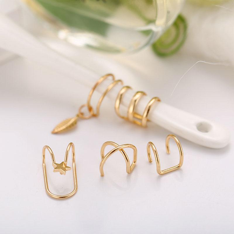 7Pcs/5Pcs Set Minimalist Ear Cuffs Tassel Earrings for Women Cuff Ear Clips Earring Climbers Earcuffs Fake Studs Stud Earring
