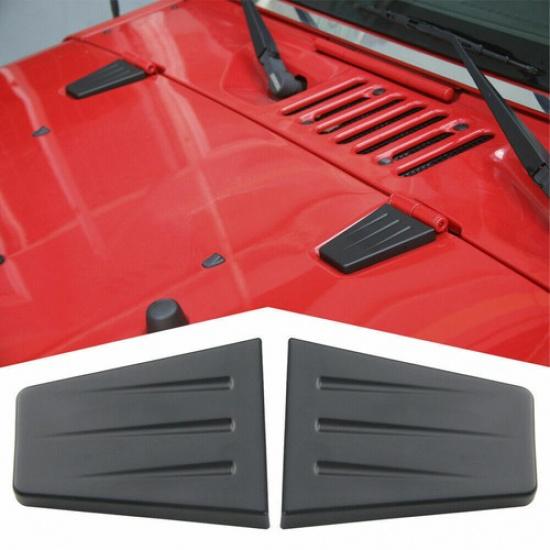 Black Exterior Engine Hood Hinge Cover Trim for Jeep Wrangler 07+ JK Accessories
