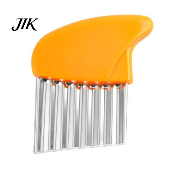 Effortless Food Prep Gadget Stainless Steel Potato Cutter, Wavy Blade French Fry Slicer, Manual Compact Cooking Tool Energy Saving Chopper for Kitchen