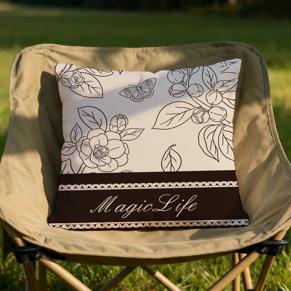 Beautiful Retro Flowers Cushion Cover Soft Reversible  Durable Pillow Cover  MultiScene Use for Home  Car Daily Comfort