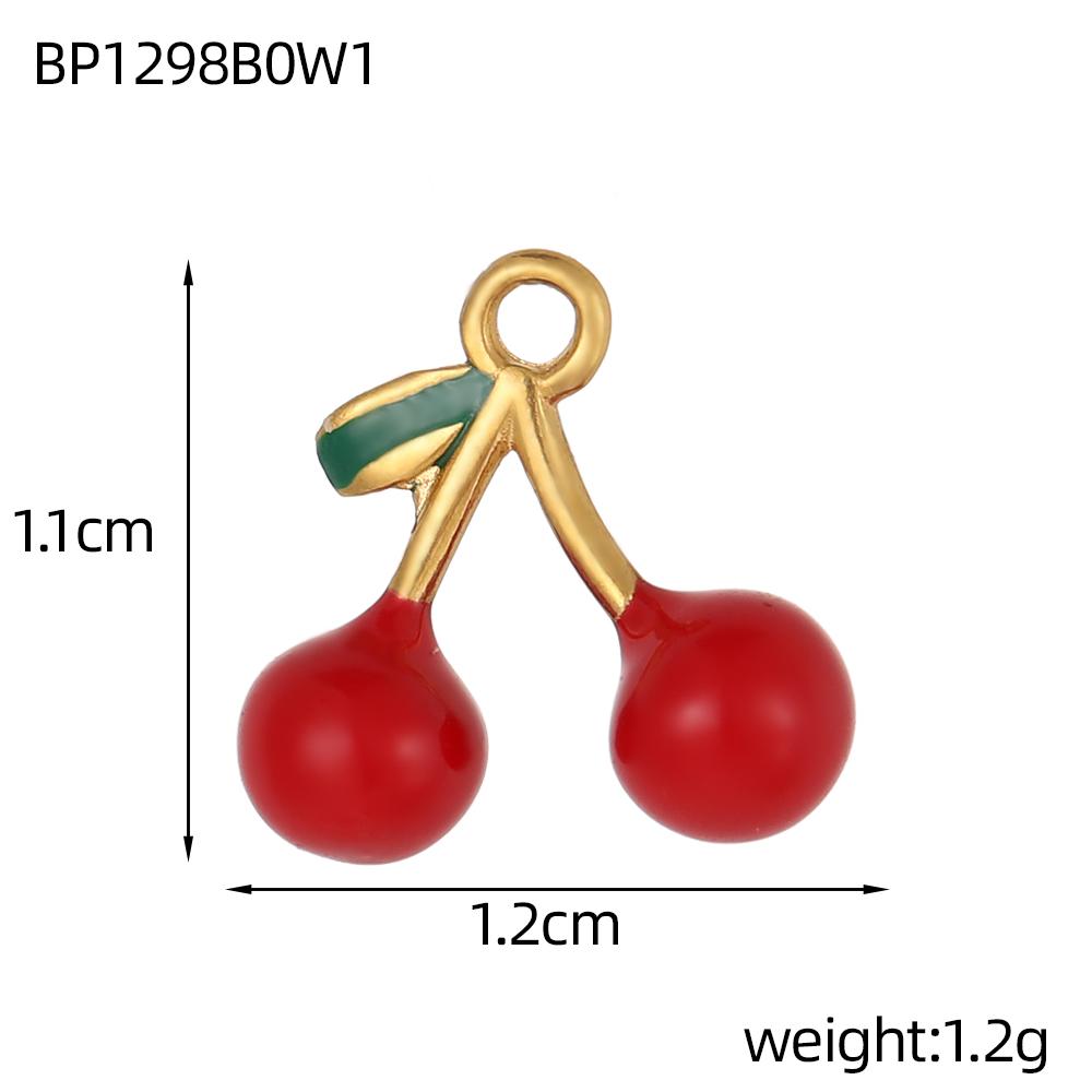 CARLIDANA Multi Designs Diy Rainbow Cherry Pendant Enamel Fashion Jewelry Charms Bracelet Necklace Stainless Steel Pendant