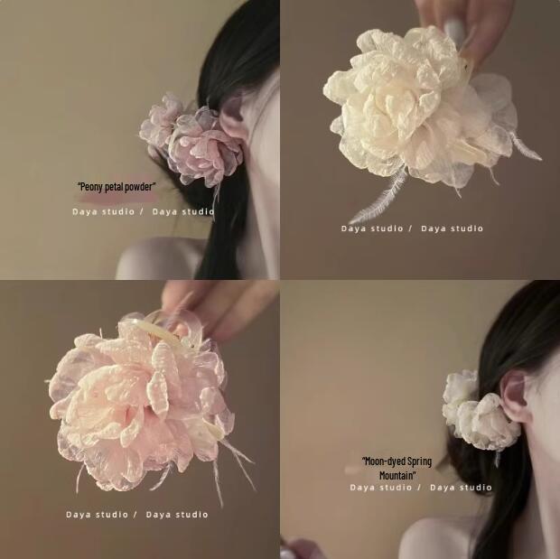 Enchanting Lily Flower Hair Clip: Elegant Shark Clip for Updos